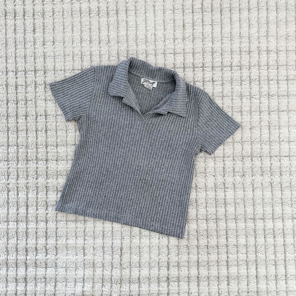 JXP Designs Tops - Vintage JXP Designs Blue Collared Crop Tee